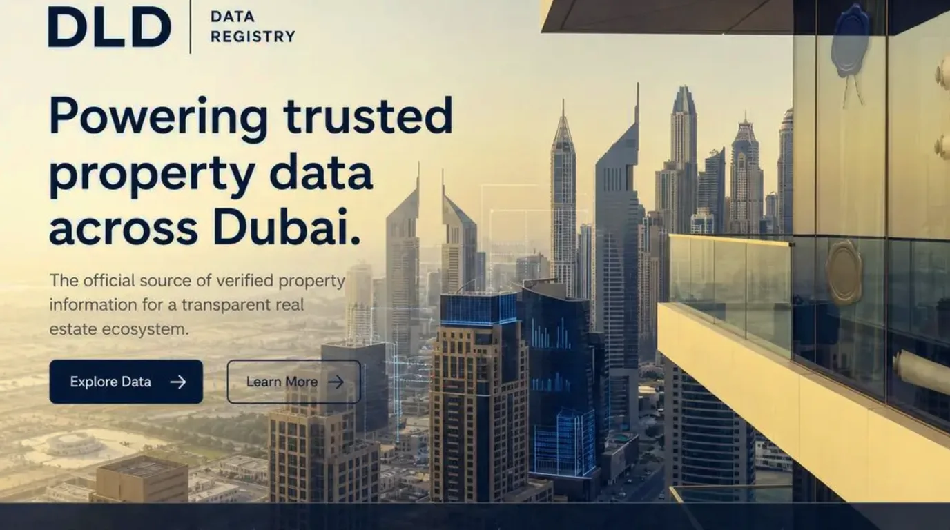 DLD official data source transparency over Dubai register motif